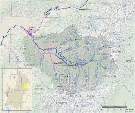 Map of Rivers in Colorado